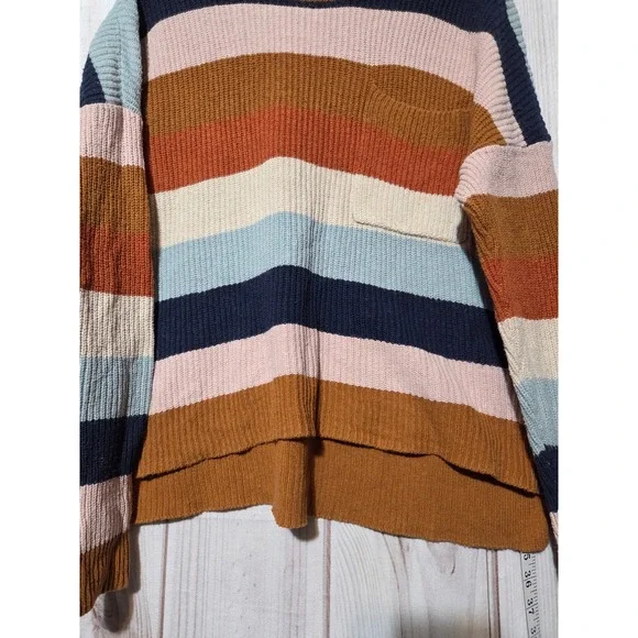 Madewell Striped Knit Thompson Sweater Long Sleeve Pocket Casual Size L - Picture 4 of 8